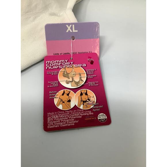 Magic Bodyfashion Size XL White Mama Comfort Nursing Bra Padded Wireless G28-18 - Picture 5 of 7